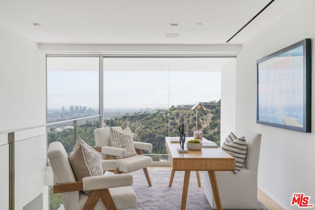 interior space with hardwood / wood-style floors