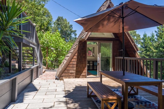 view of patio / terrace with a wooden deck