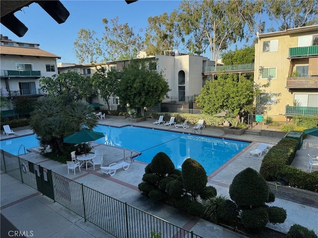 view of pool with a patio area