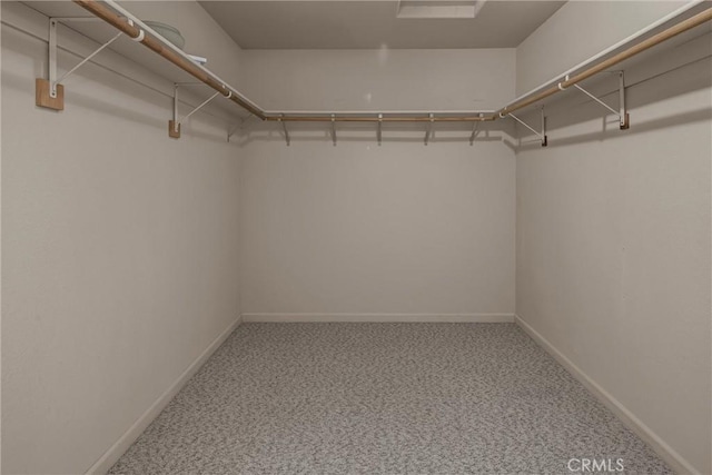 spacious closet with carpet flooring