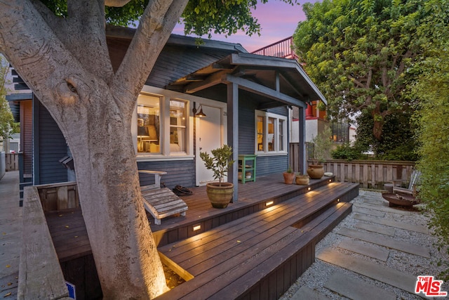 view of deck at dusk