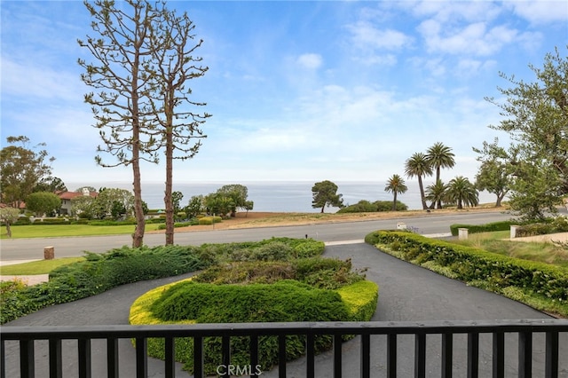 view of property's community with a water view