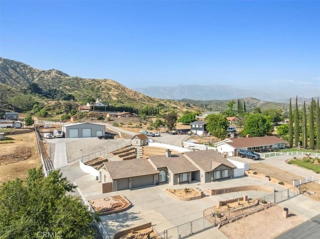 aerial view featuring a mountain view