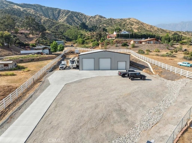 exterior space featuring a mountain view