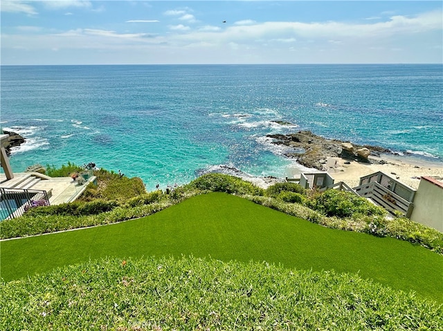 water view with a view of the beach