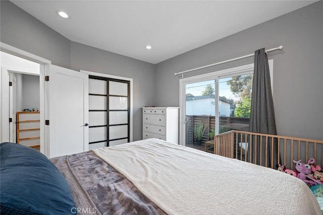 bedroom with recessed lighting