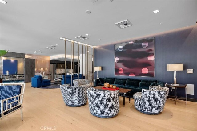 living room with wood-type flooring