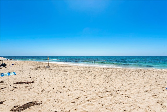 property view of water with a beach view