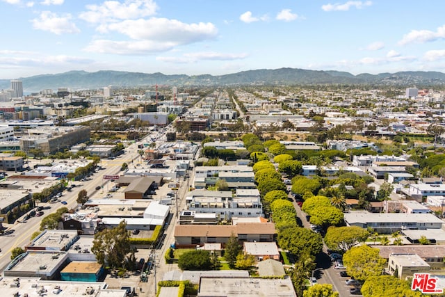 aerial view with a mountain view