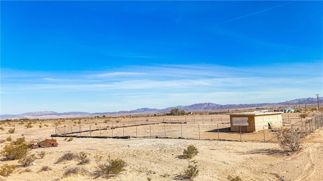 view of mountain feature featuring a rural view