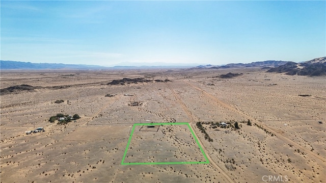 aerial view with a mountain view