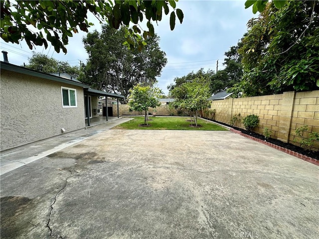 view of yard featuring a patio