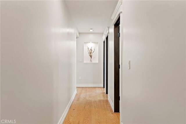 hall featuring light wood-type flooring