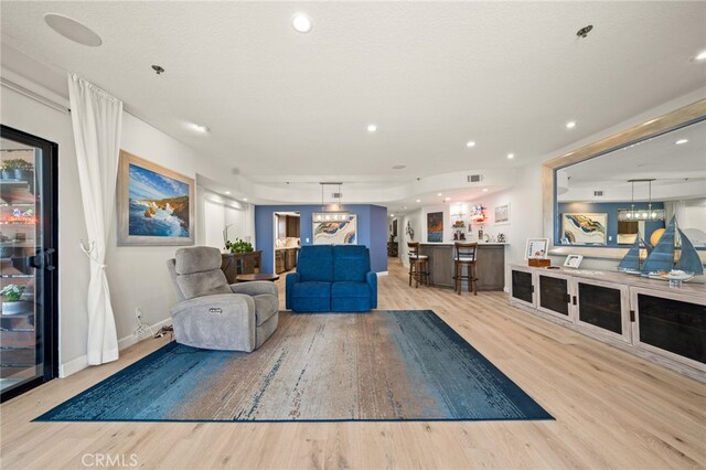 living room featuring light hardwood / wood-style floors