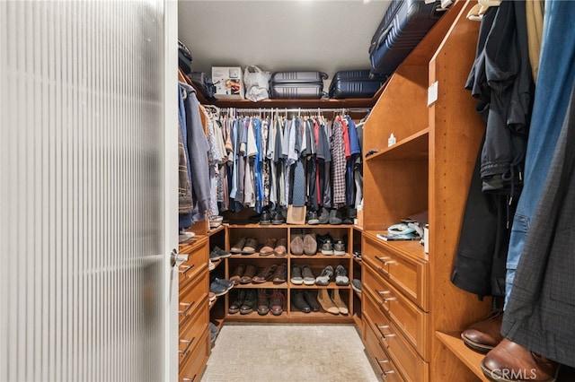 view of walk in closet