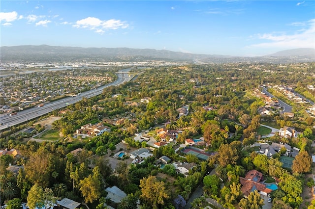 aerial view featuring a mountain view