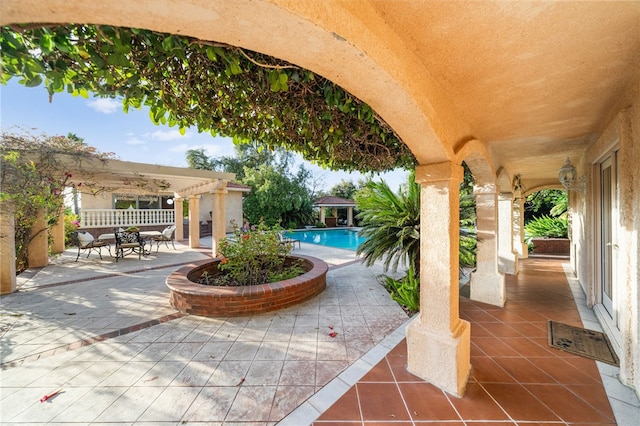 view of patio with a pergola