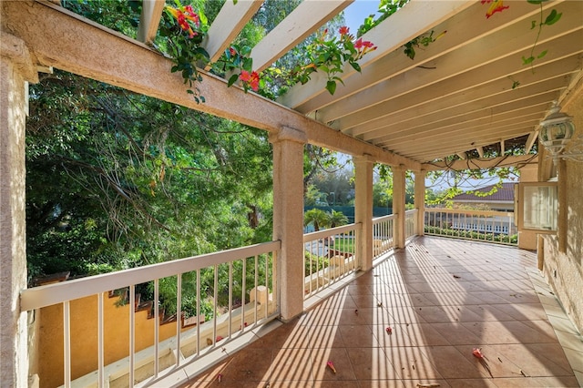 view of patio with a balcony