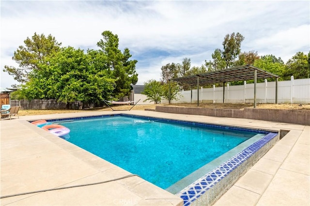 view of pool featuring a patio area