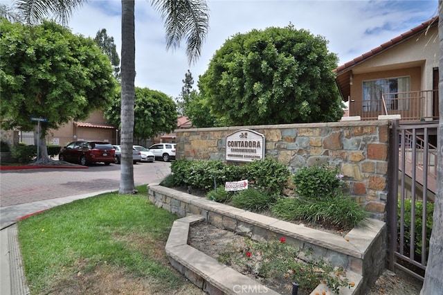 view of community sign