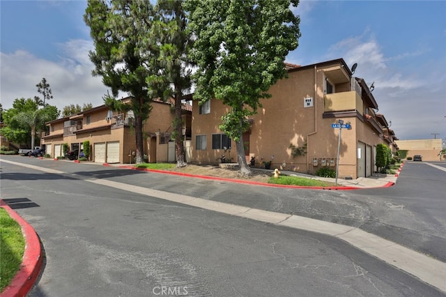 view of property featuring a garage