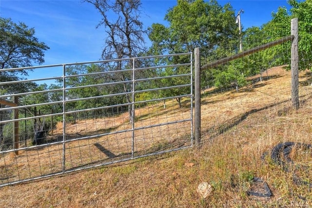view of gate with fence