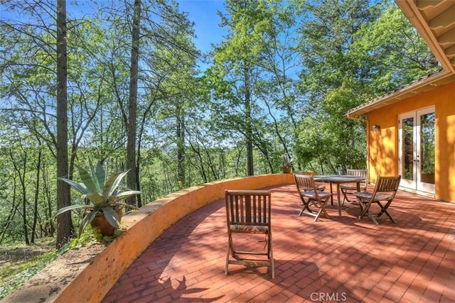 wooden deck with french doors