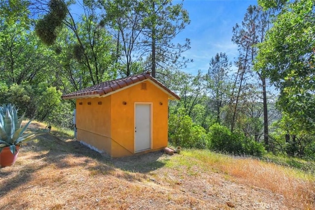 view of shed