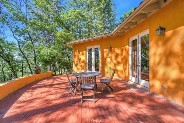 deck featuring french doors