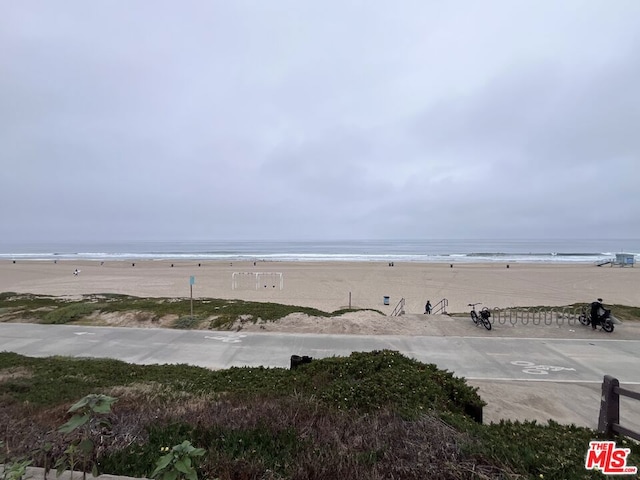 property view of water featuring a view of the beach