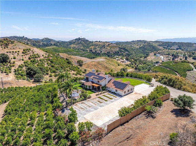 aerial view featuring a mountain view