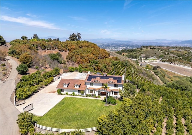 bird's eye view featuring a mountain view