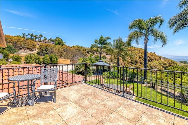 view of patio / terrace with a balcony