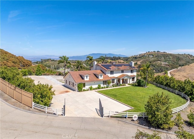 bird's eye view featuring a mountain view