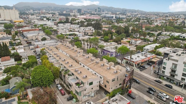 drone / aerial view with a mountain view