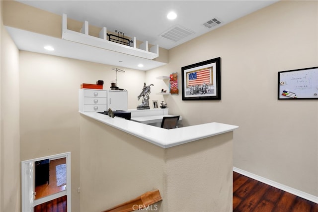 interior space featuring dark hardwood / wood-style flooring