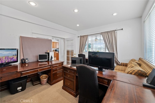 carpeted office featuring a wealth of natural light