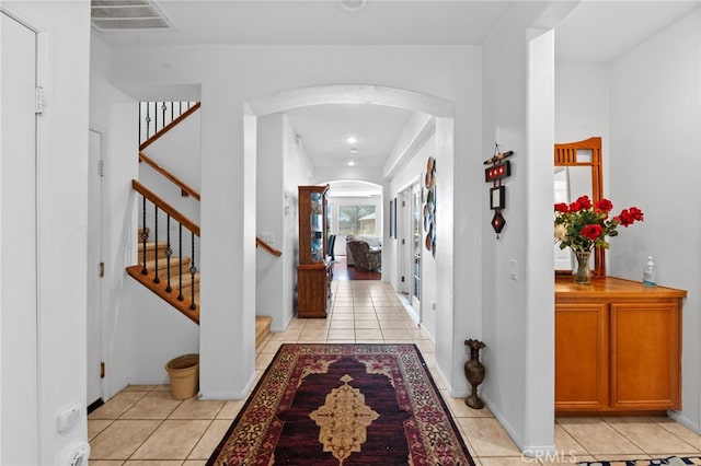 view of tiled foyer entrance