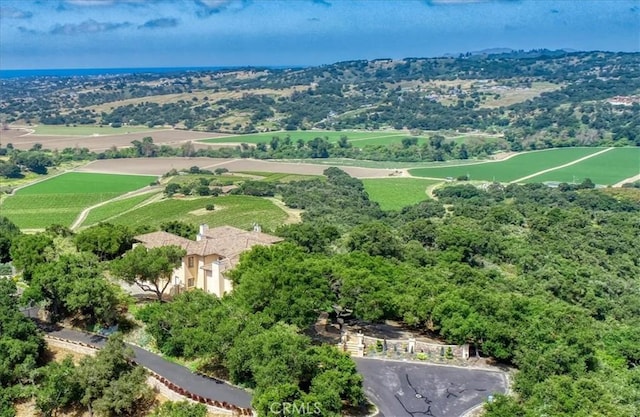 bird's eye view featuring a rural view