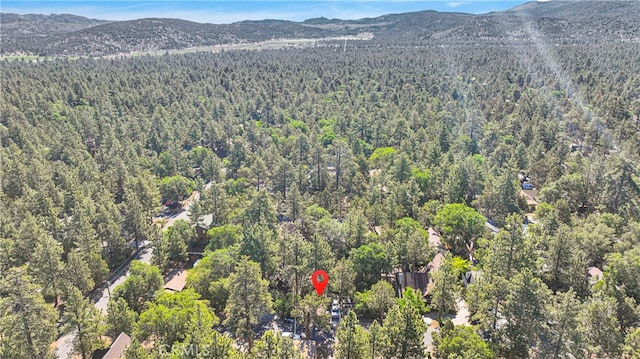 aerial view with a mountain view