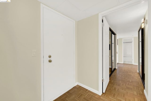 hall with parquet floors