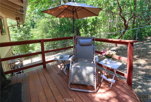 view of wooden deck