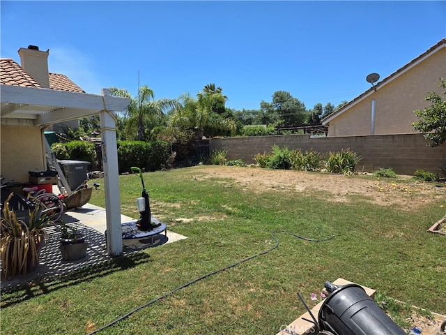 view of yard with a patio