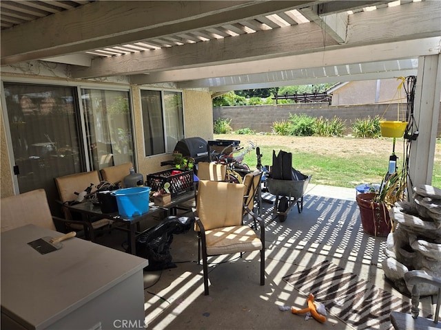 view of patio / terrace with a pergola