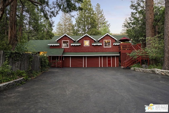 view of garage