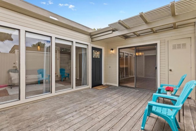 deck with a pergola