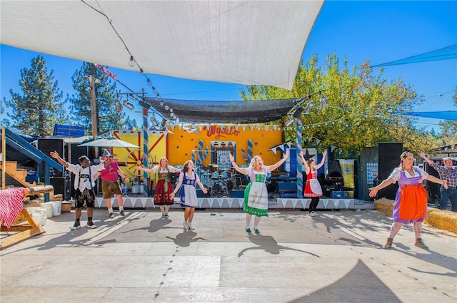 view of community with a patio area