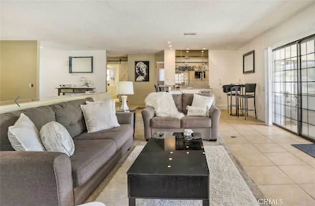 view of tiled living room