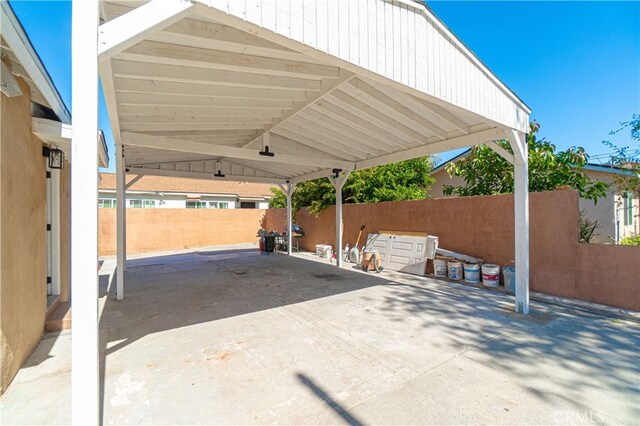 view of patio / terrace featuring a carport