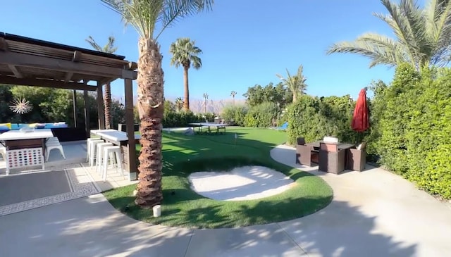 view of nearby features featuring a pergola and a patio